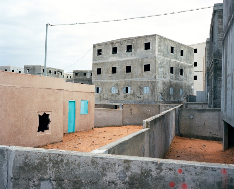 Man-sized holes have been constructed in concrete moulds.